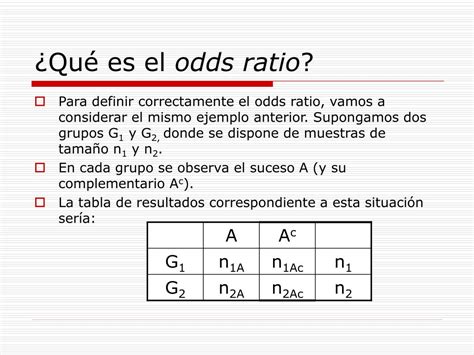 como interpretar el odds ratio.